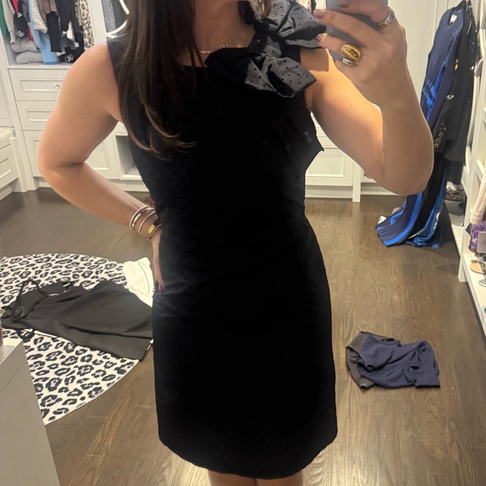 RED Valentino One Shoulder Black Dress with Bow